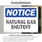 Signmission Natural Gas Shutoff OSHA Notice Sign, Vinyl Decal, 10in W x 7in L, 2PK OS-2PACK-NS-D-710-L-14311 - alternate 2